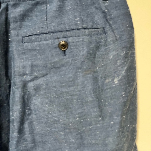 Club Monaco Maddox Fit Men’s Blue Linen-Blend Shorts Size 31 - Classic - Picture 8 of 10